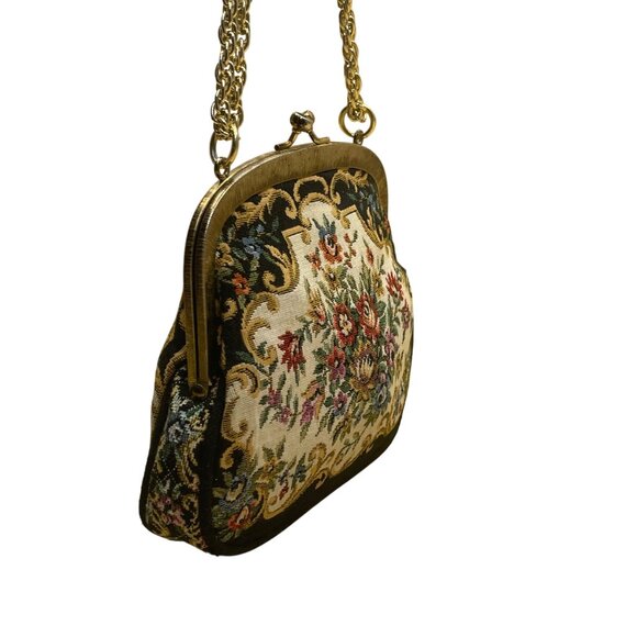 Walborg Women’s Multicolor Floral Needlepoint With Chain Strap Evening Bag - Picture 3 of 8